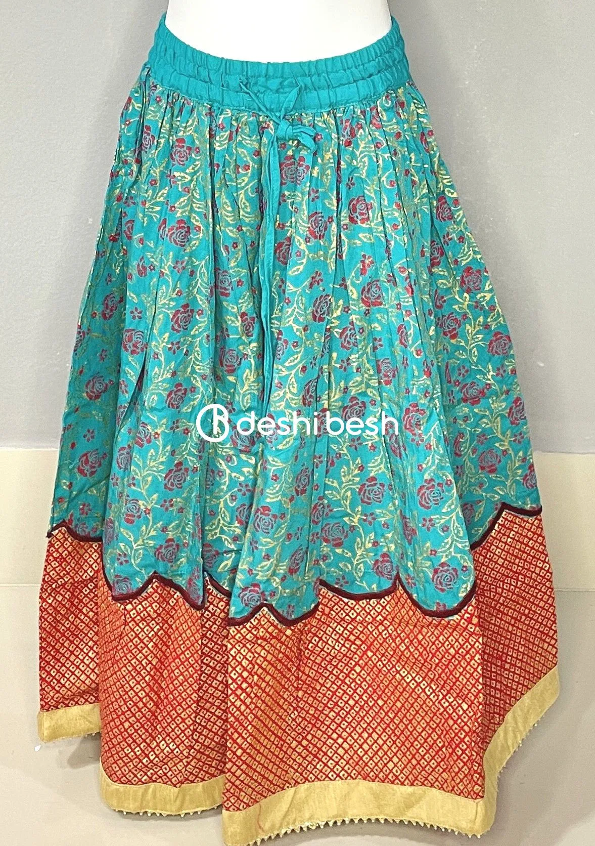 Aarong Printed Embroidered Linen Ghagra Choli