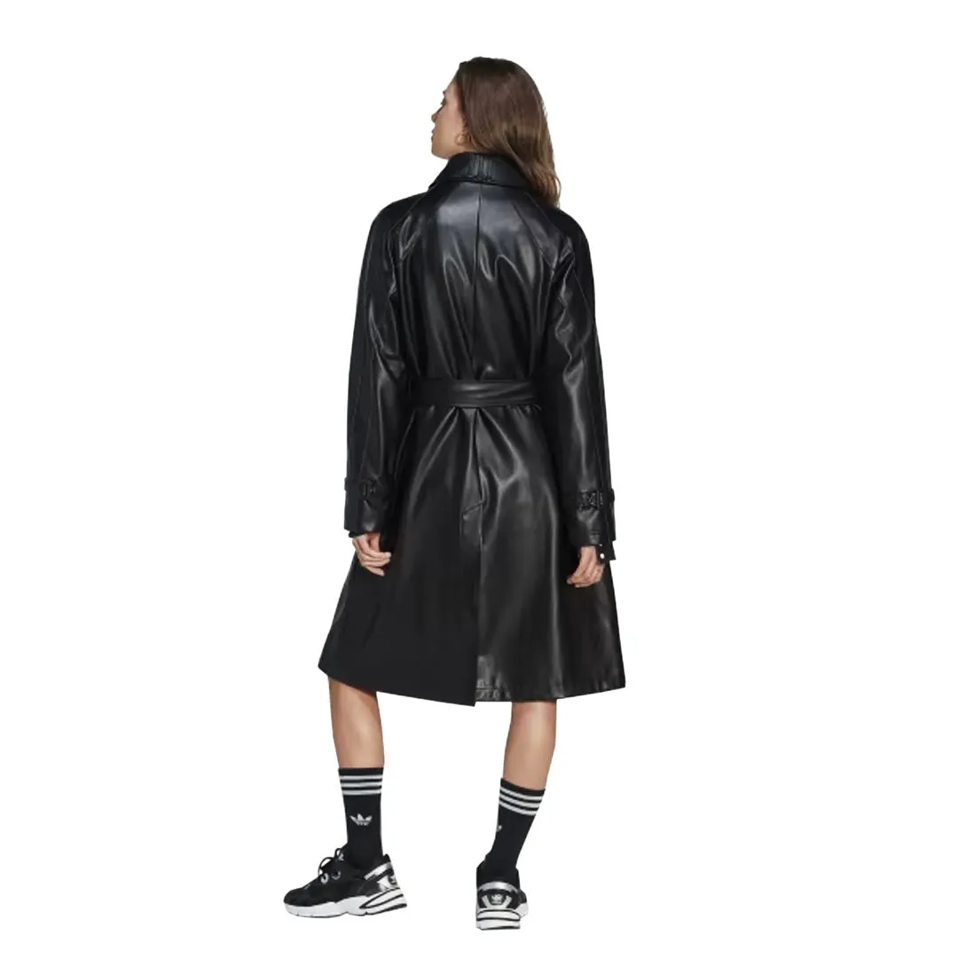 adidas - Women's Adicolor Trefoil Faux Leather Trench Coat (II6083)