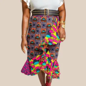 African Print Midi Skirt