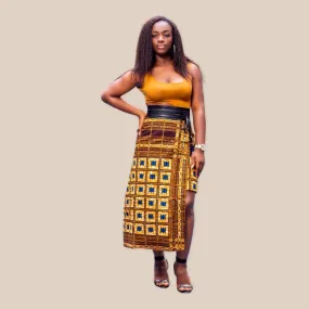 African Print Midi Skirt