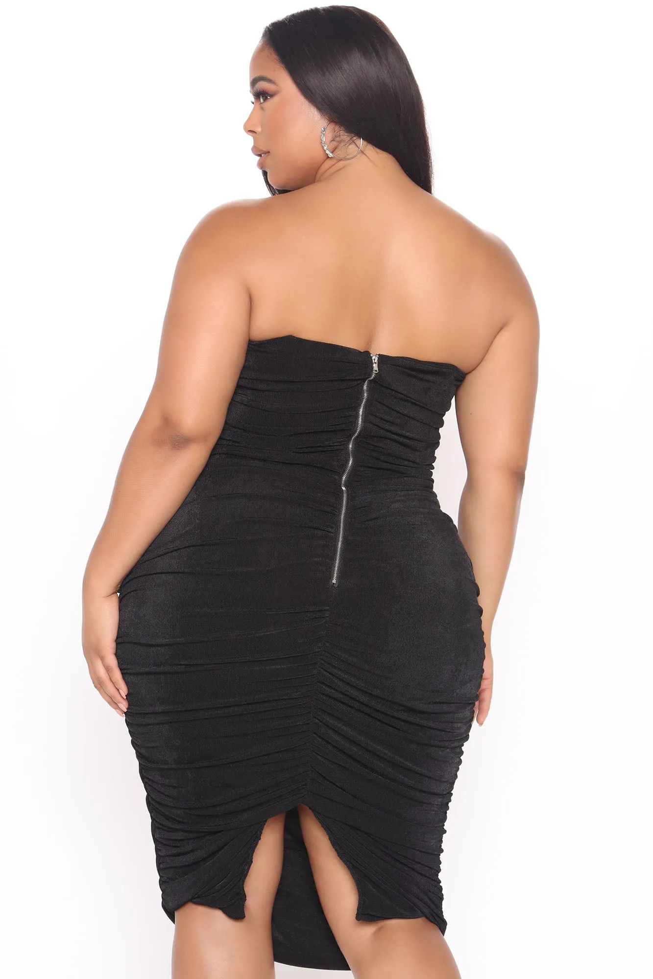 All Ruched And Ready Midi Dress - Black