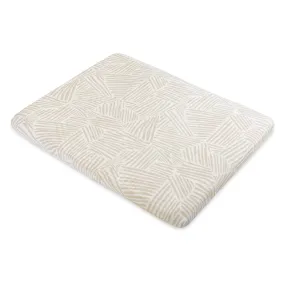 All-Stages Midi Crib Sheet in GOTS Certified Organic Muslin Cotton - Oat Stripe