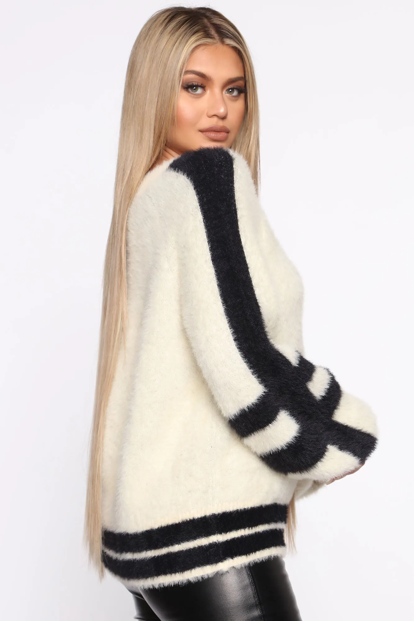 All Warm Inside Fuzzy Sweater - White/Combo