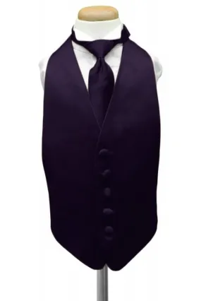 Amethyst Luxury Satin Kids Tuxedo Vest