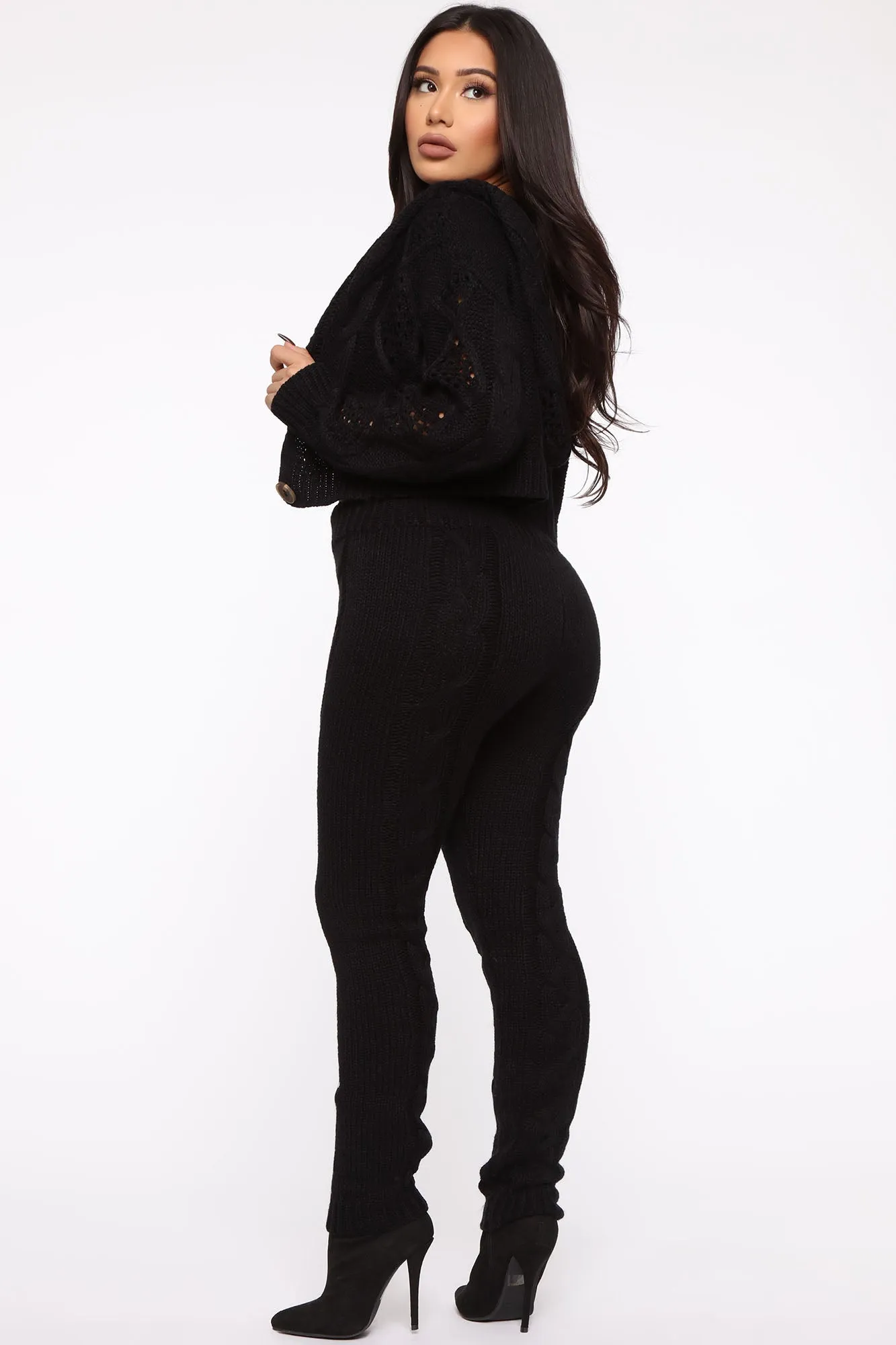 And There You Have Knit Pant Set - Black