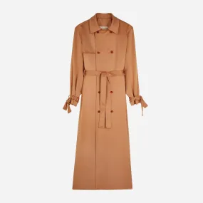 Apollo Shiny Trench Coat Peach