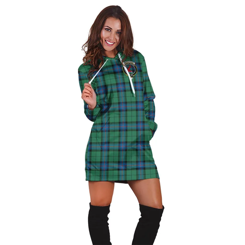 Armstrong Ancient Tartan Hoodie Dress with Family Crest