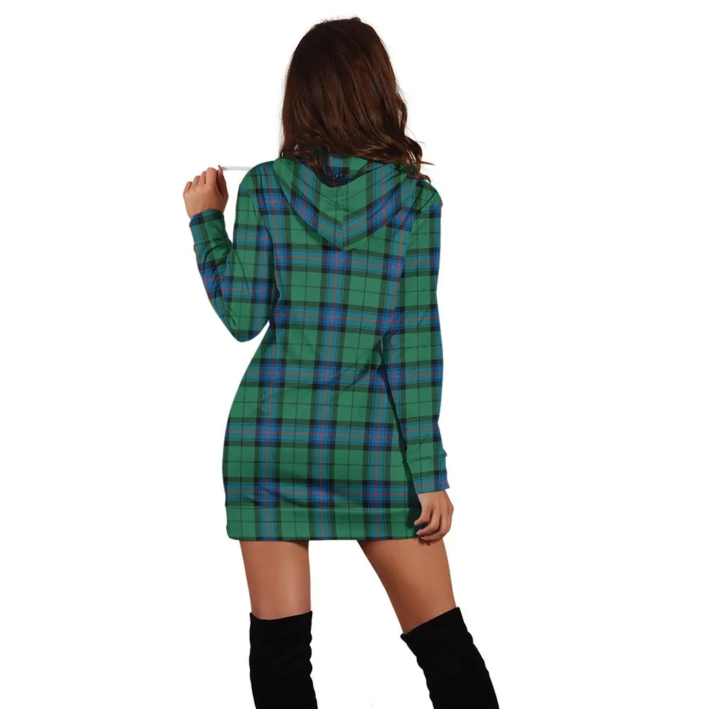 Armstrong Ancient Tartan Hoodie Dress with Family Crest