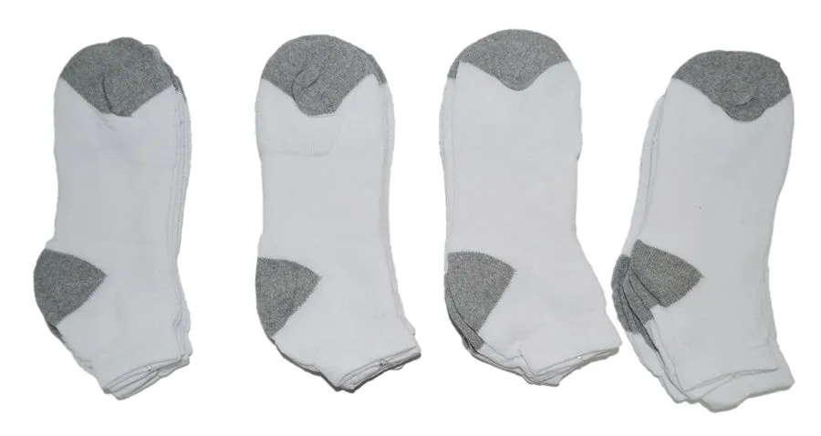 Athletic Adults Solid White Ankle Sport Socks, 3818