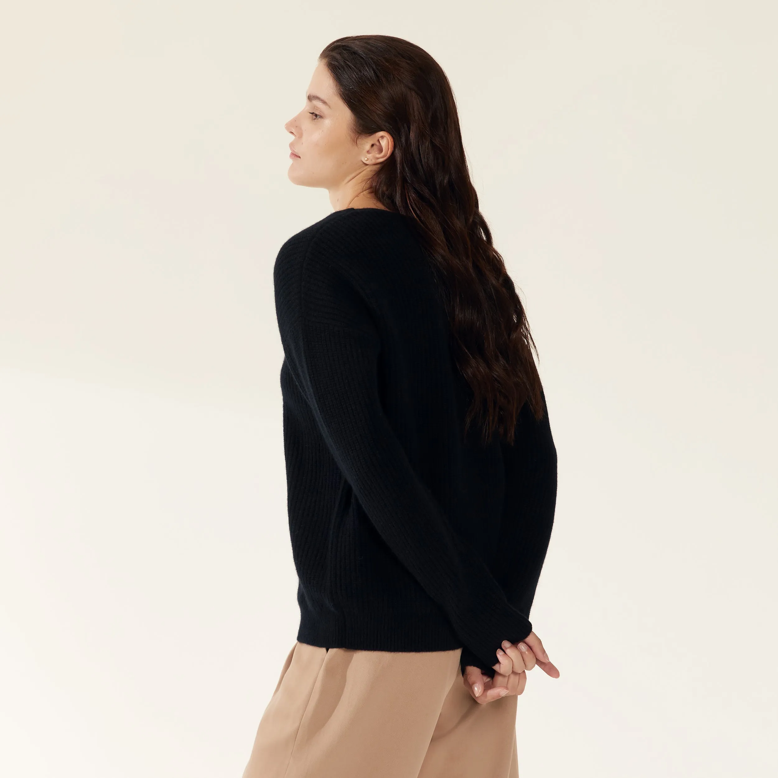 Avery Chunky Cashmere V-Neck