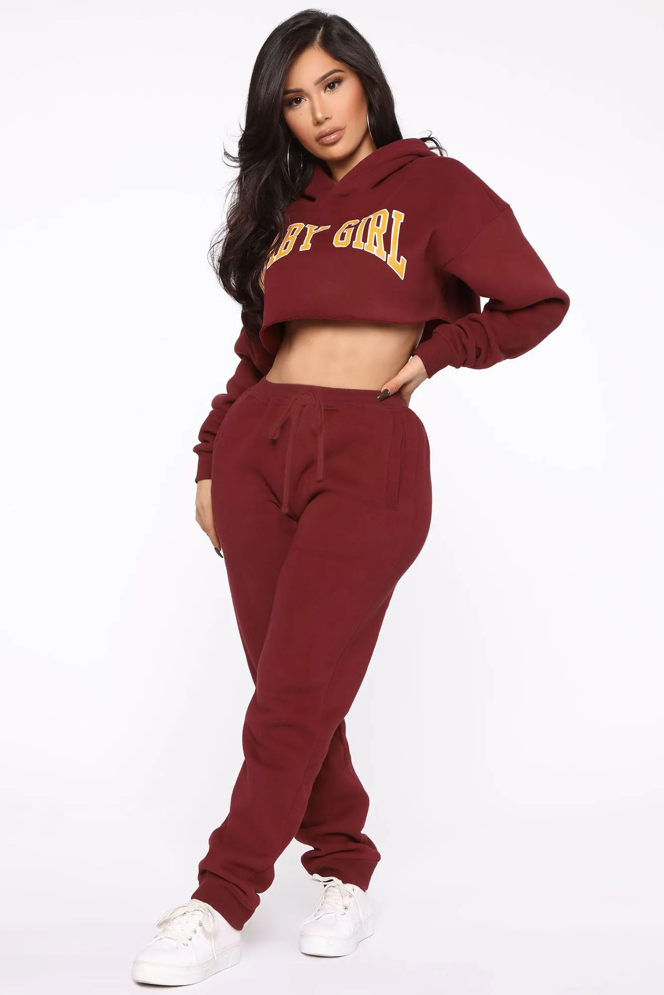 Baby Girl Sweatpants - Burgundy