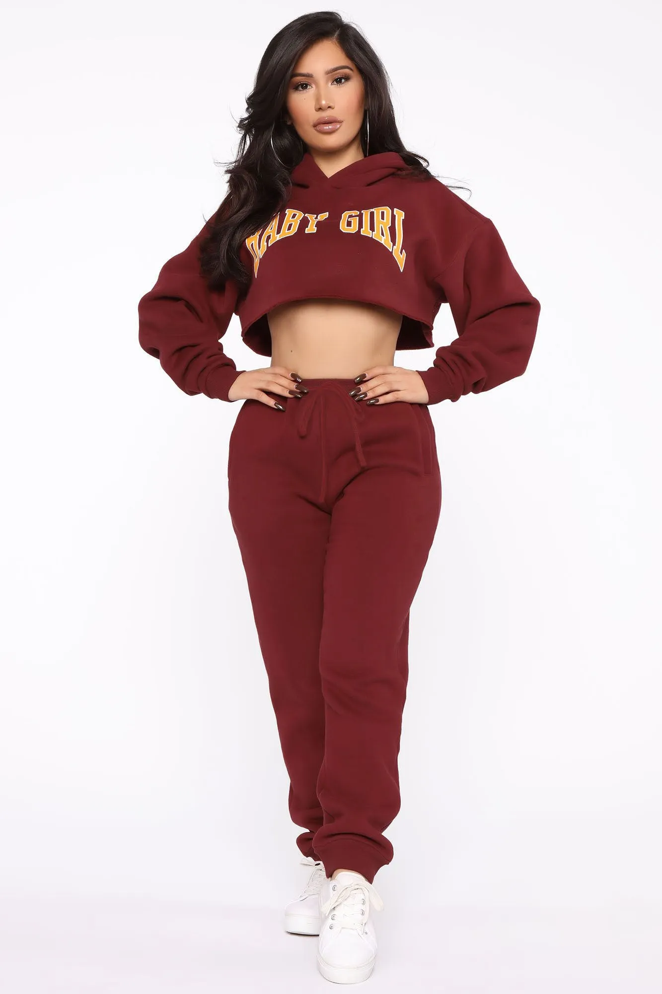 Baby Girl Sweatpants - Burgundy