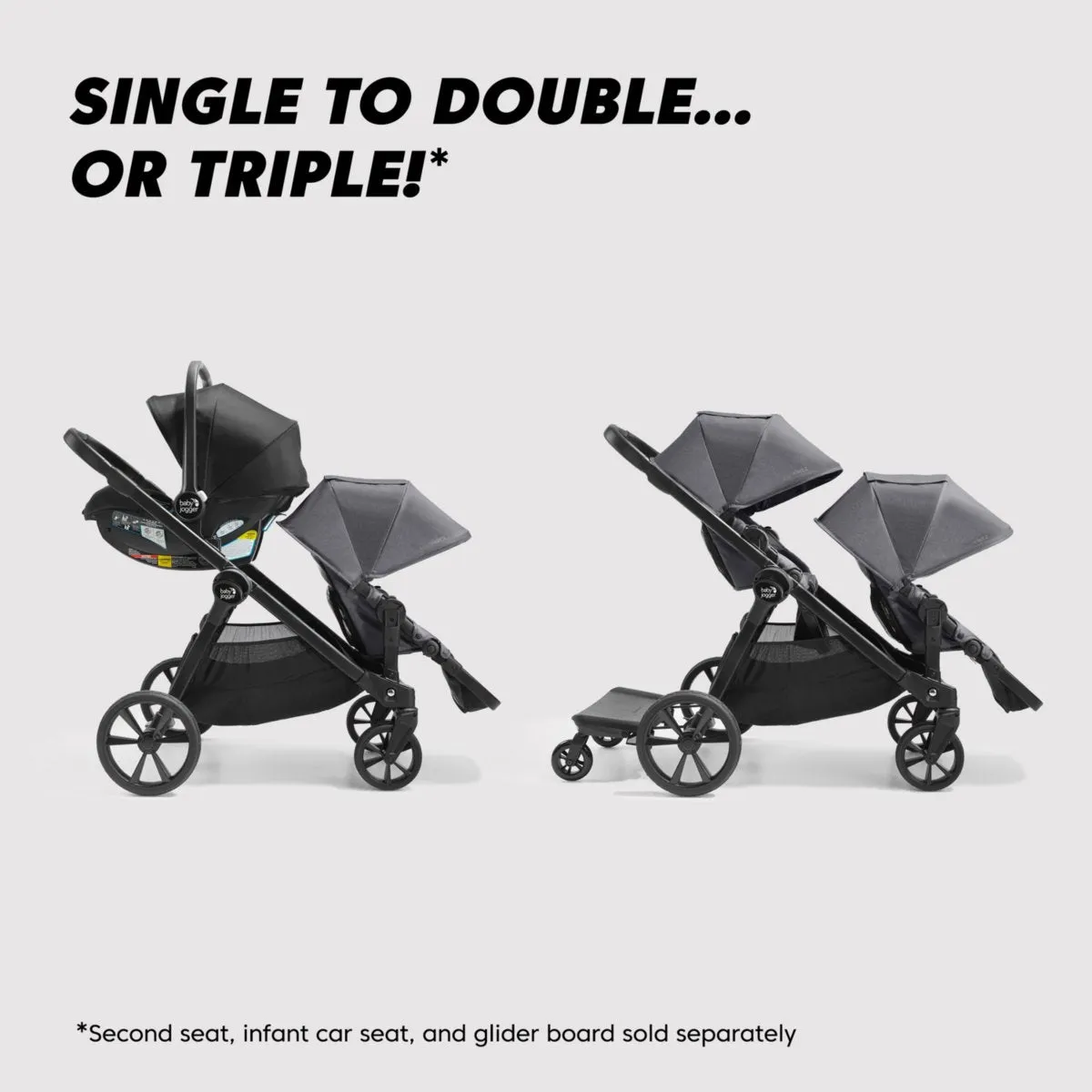 Baby Jogger City Select 2 Double Stroller Bundle - Peacoat Blue