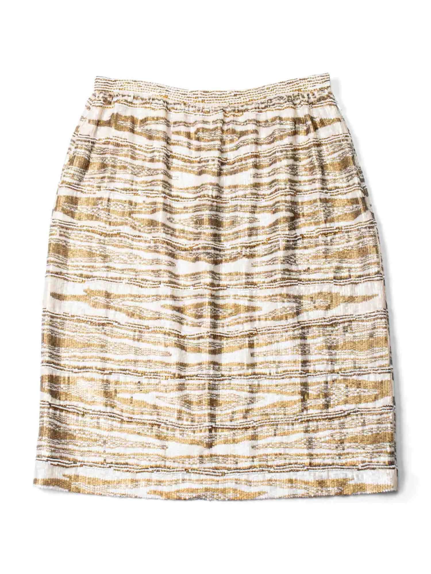 Bill Blass Sequin Hand Made Midi Skirt Gold