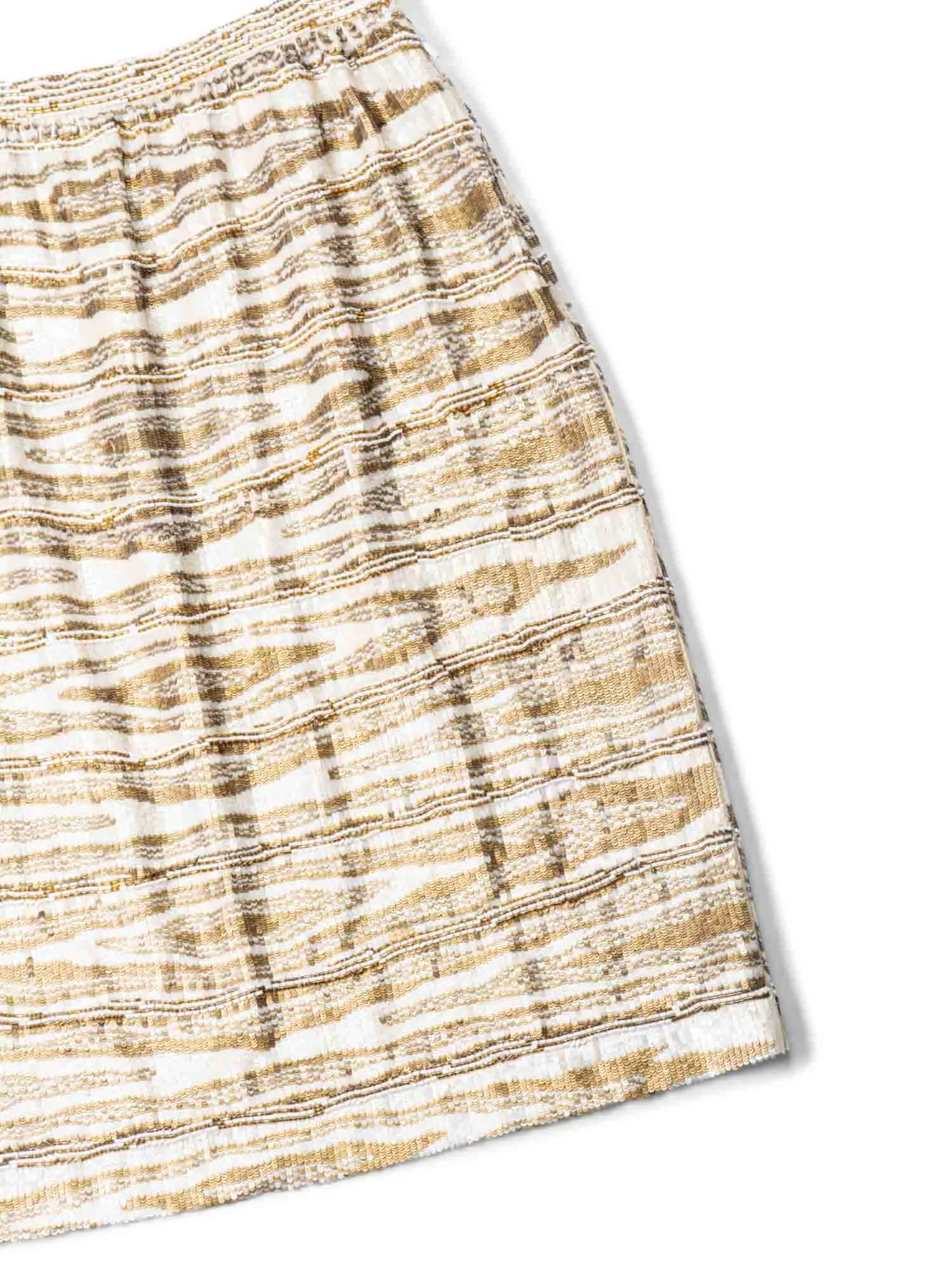 Bill Blass Sequin Hand Made Midi Skirt Gold