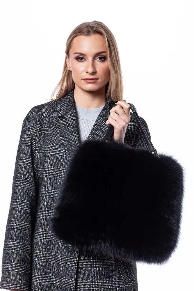 Black Fox Fur Handbag