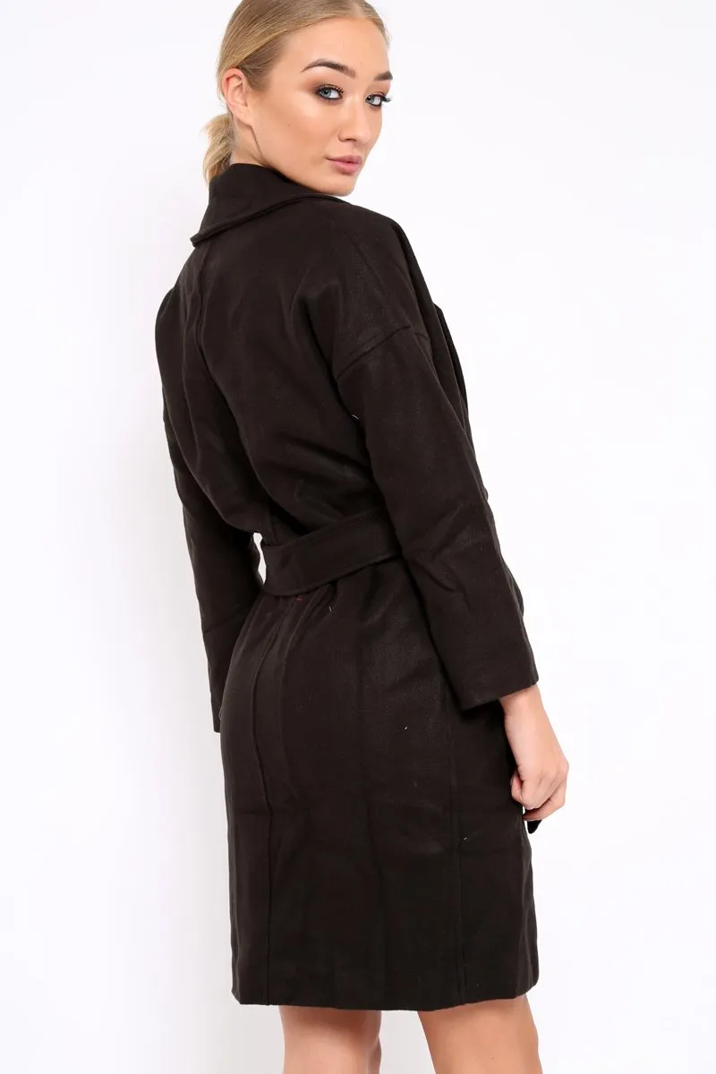 Black Long Duster Coat - Nina