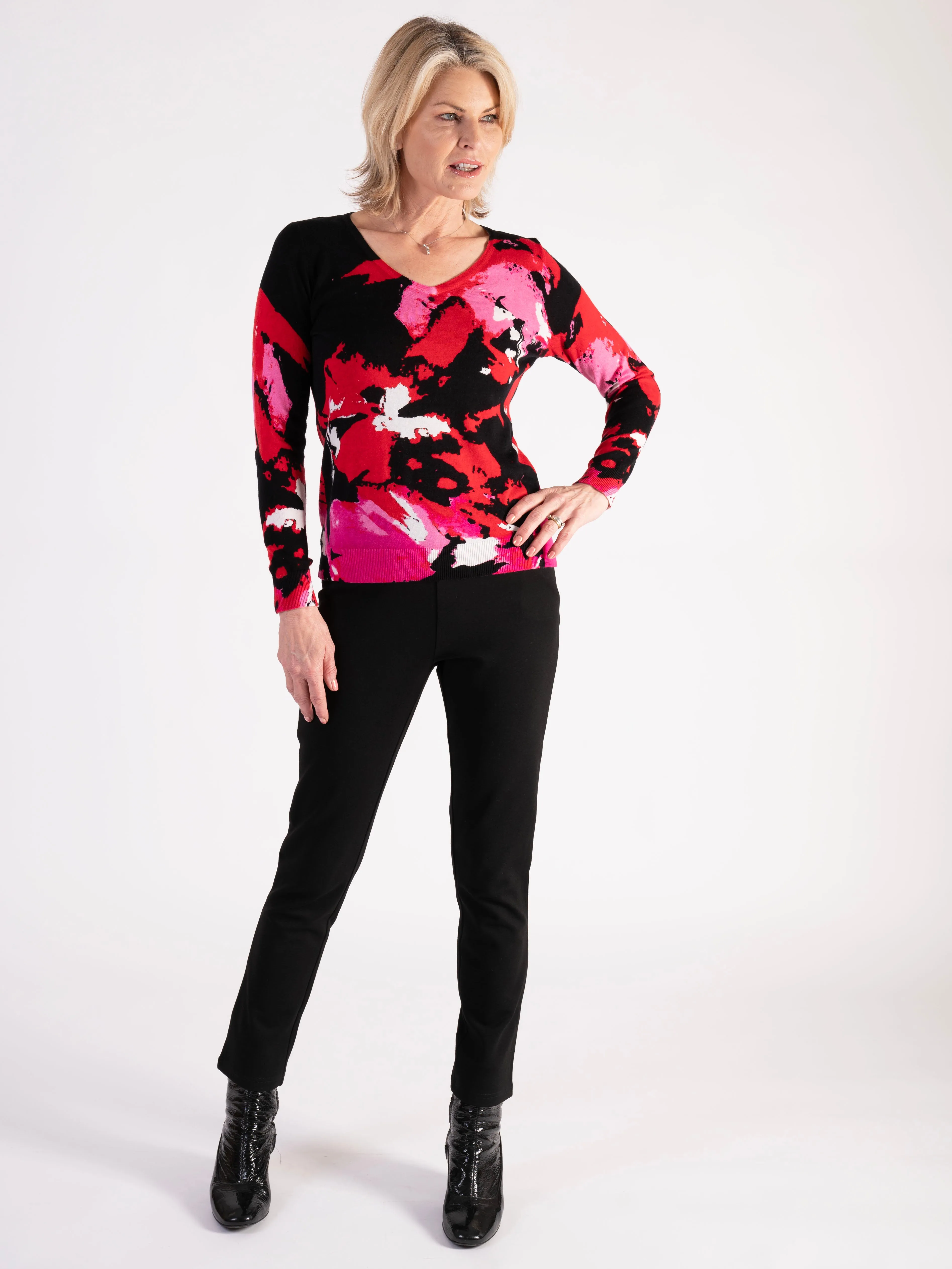 Black/Red Roses Jumper