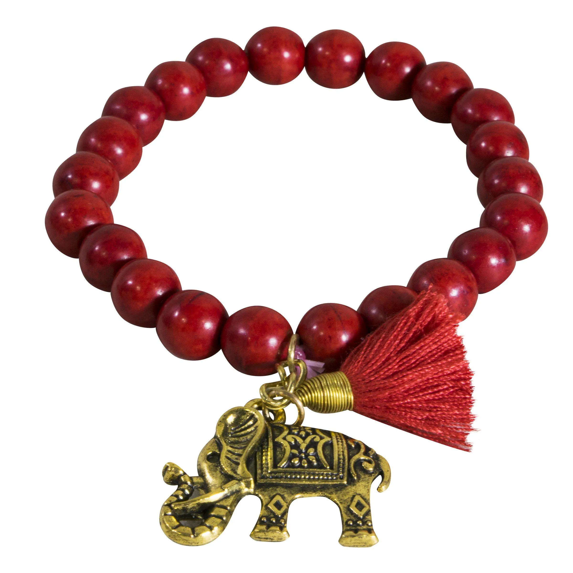 Bracelet Single Beaded Pom Elephant Jewellery