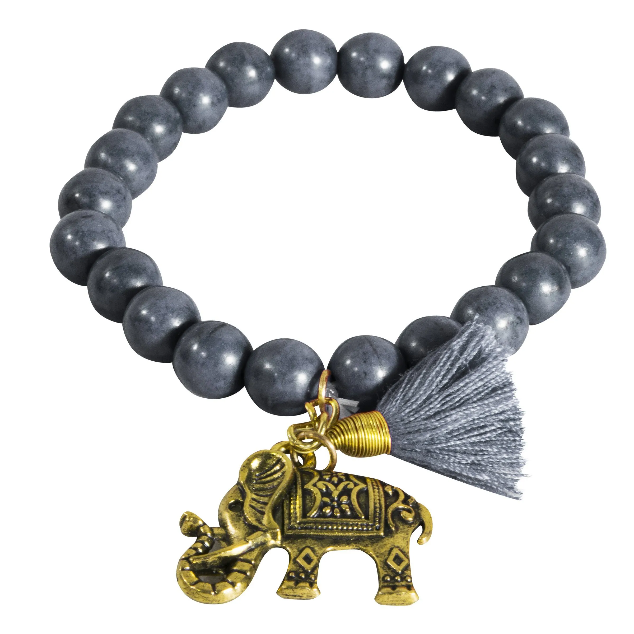 Bracelet Single Beaded Pom Elephant Jewellery