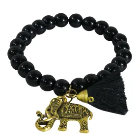 Bracelet Single Beaded Pom Elephant Jewellery