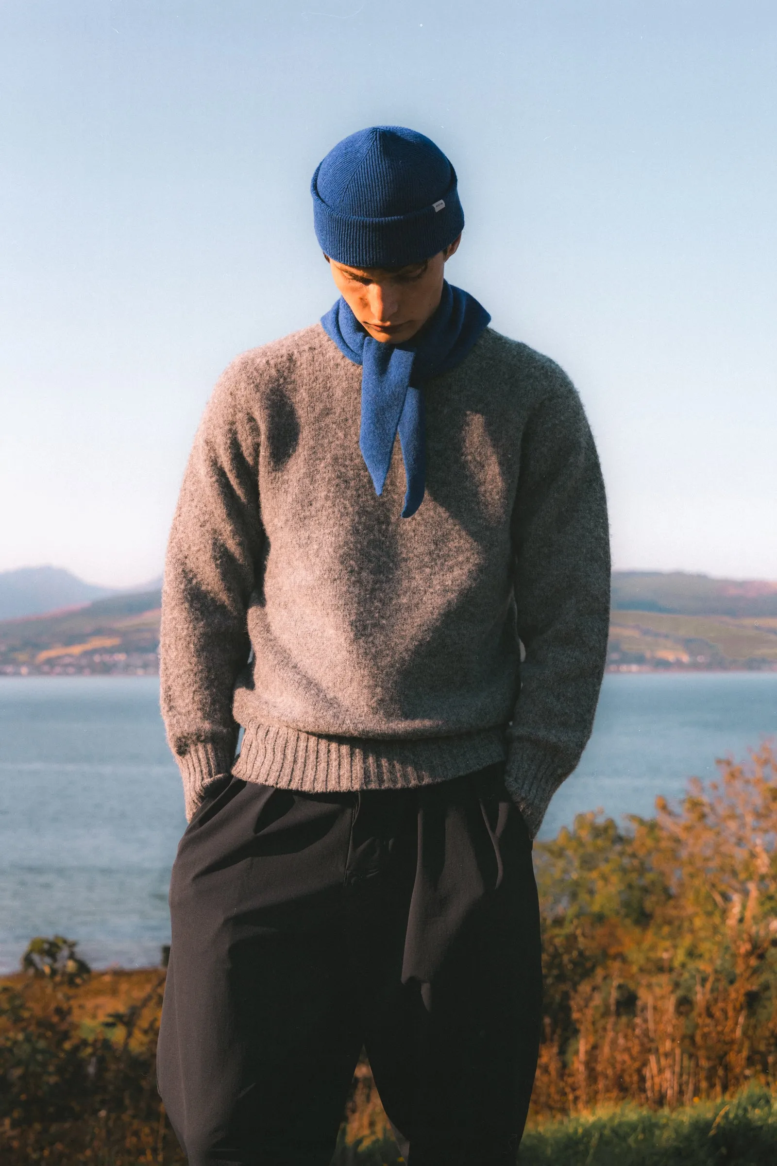 Braemar Beanie in Cobalt Lambswool