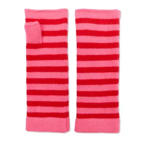 Breton Cashmere Wrist Warmers - Pink/Red