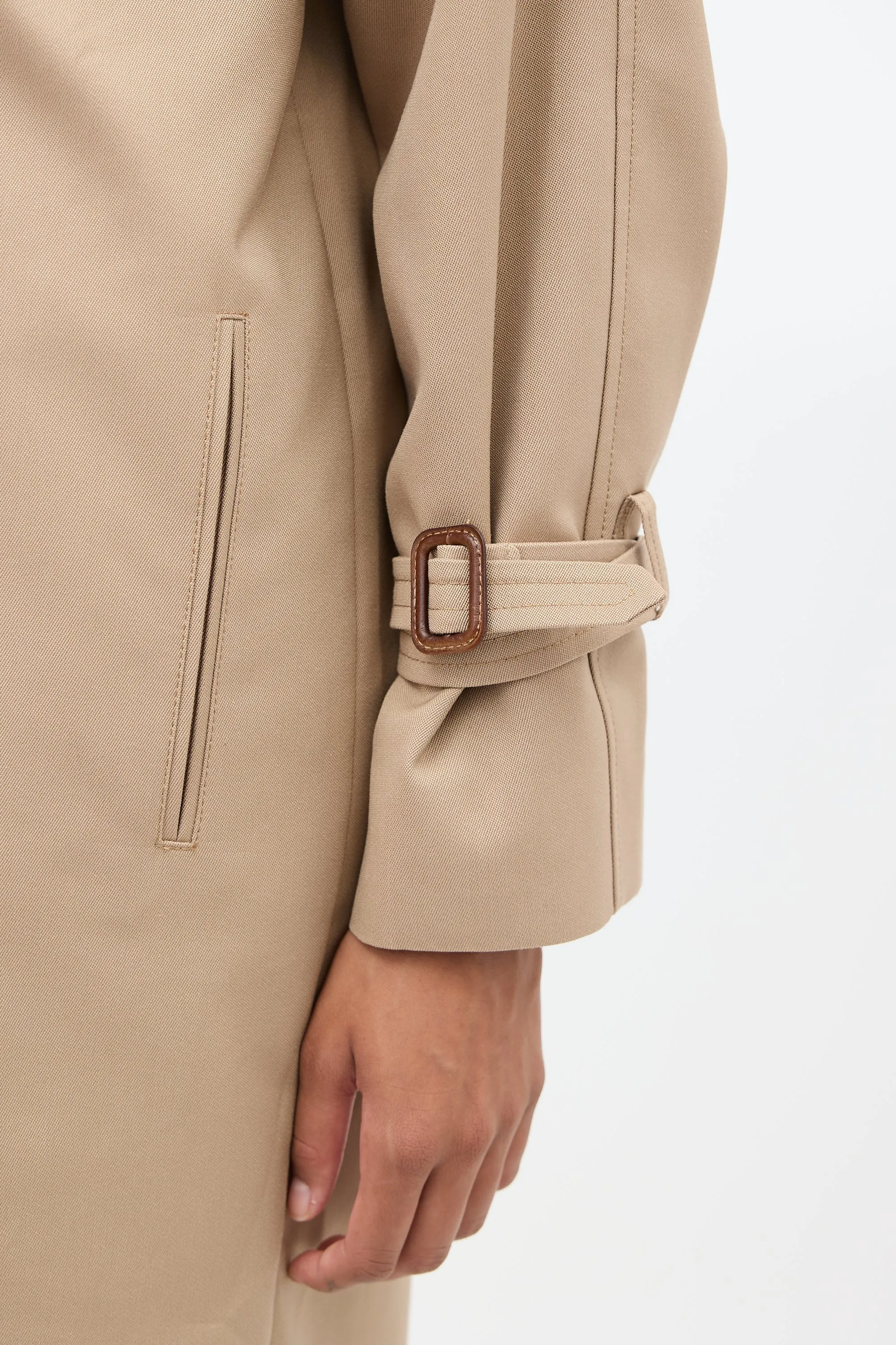 Brown Double Breasted Oversized Pisa Trench Coat