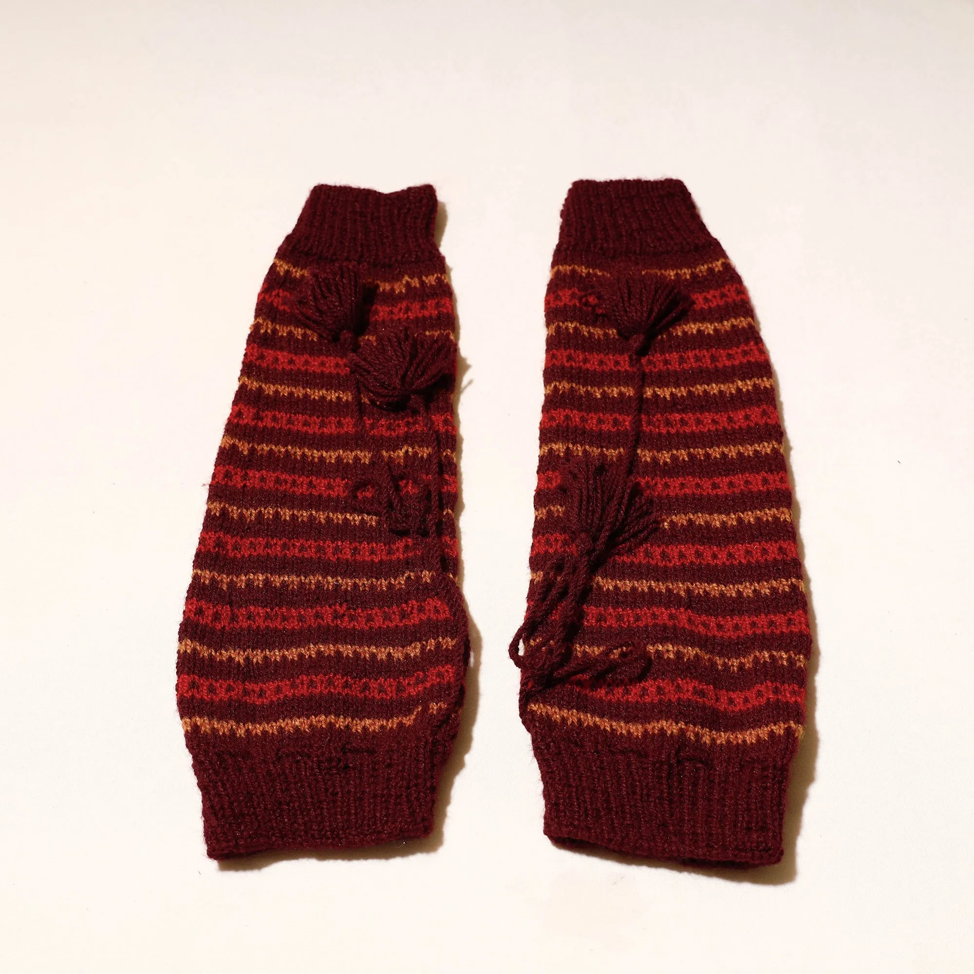 Brown - Kumaun Hand Knitted Woolen Leg Warmer