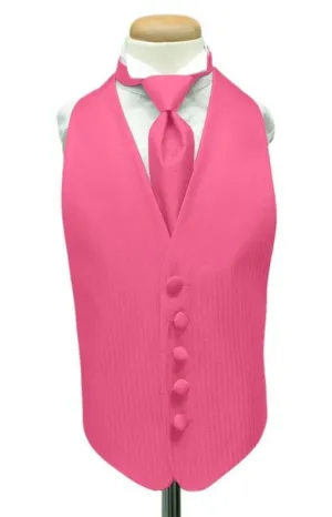 Bubblegum Herringbone Kids Tuxedo Vest