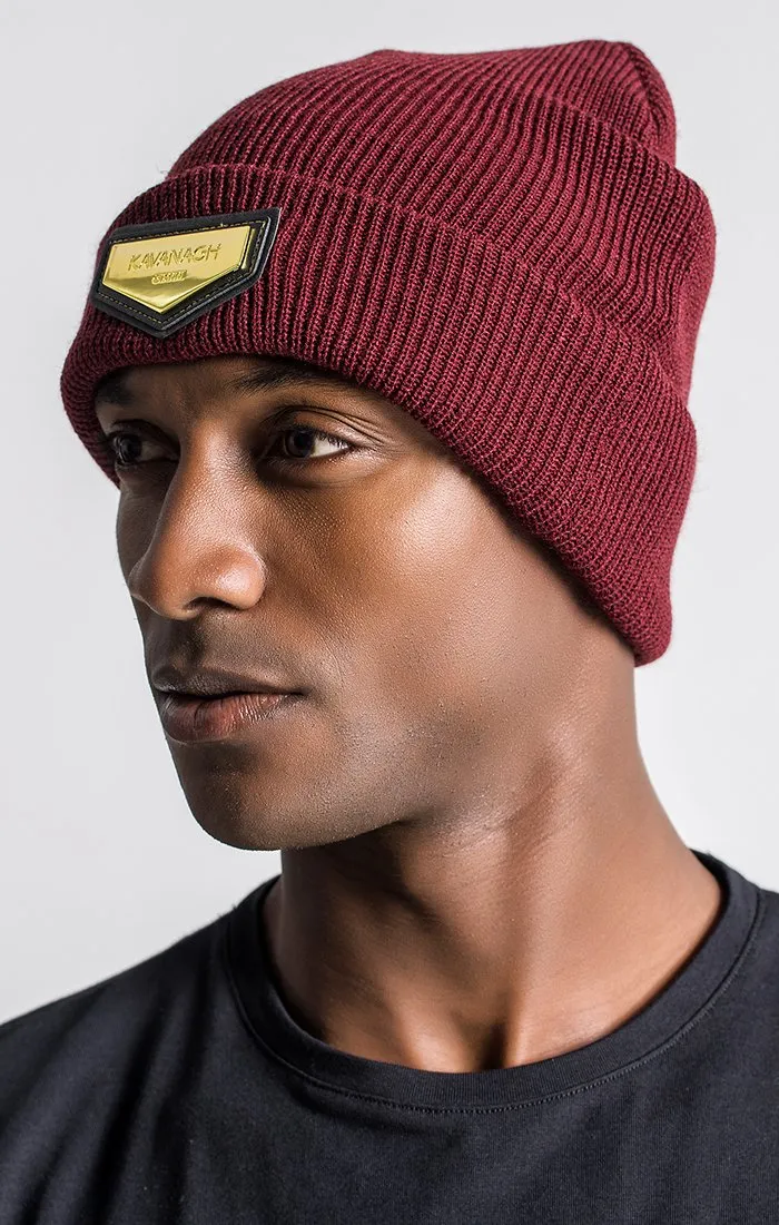 Burgundy Beanie With Gold GK Plaque