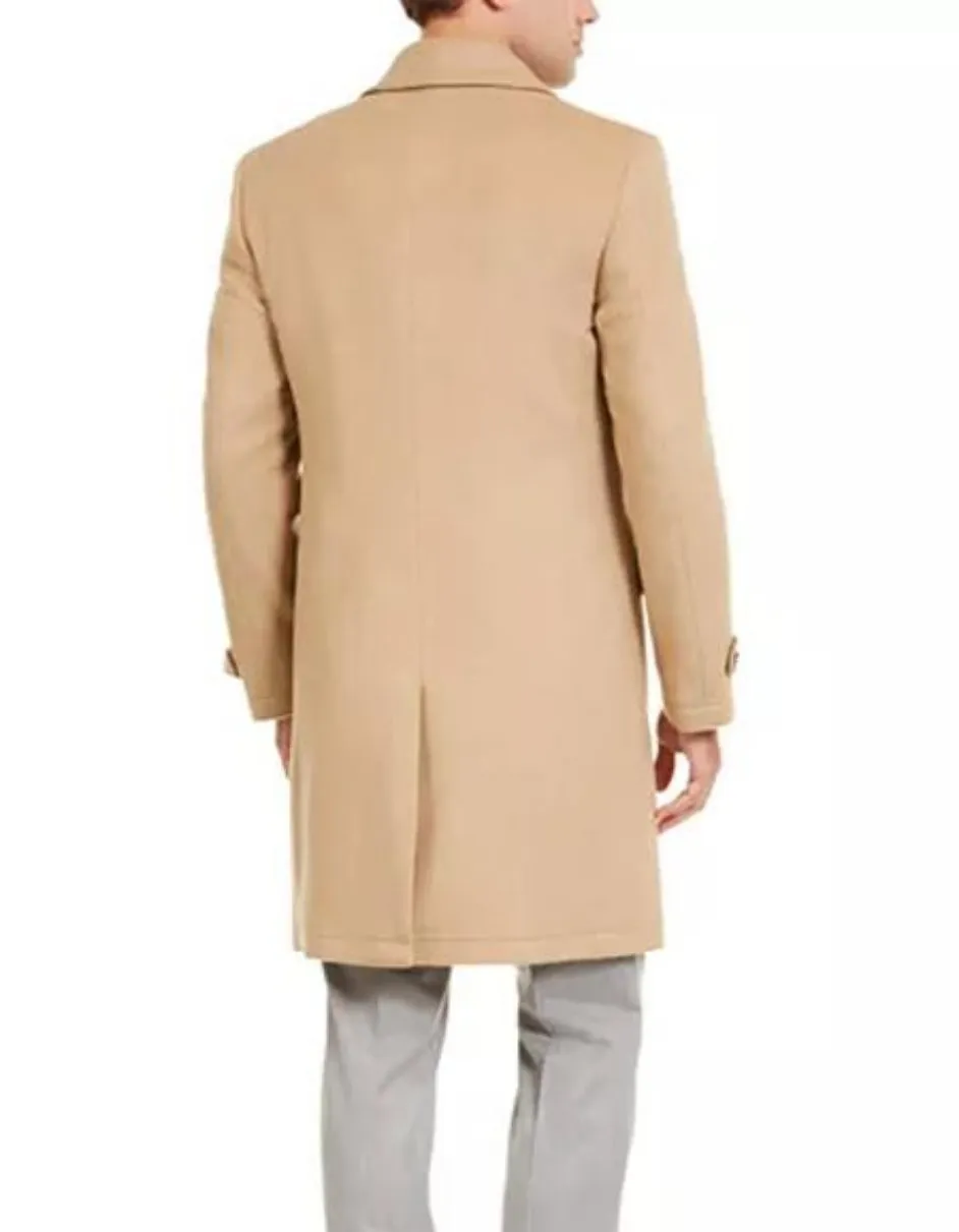 Camel Hair Top Coat - Double Breasted Coat - Big and Tall Peacoat - Top coats For Mens