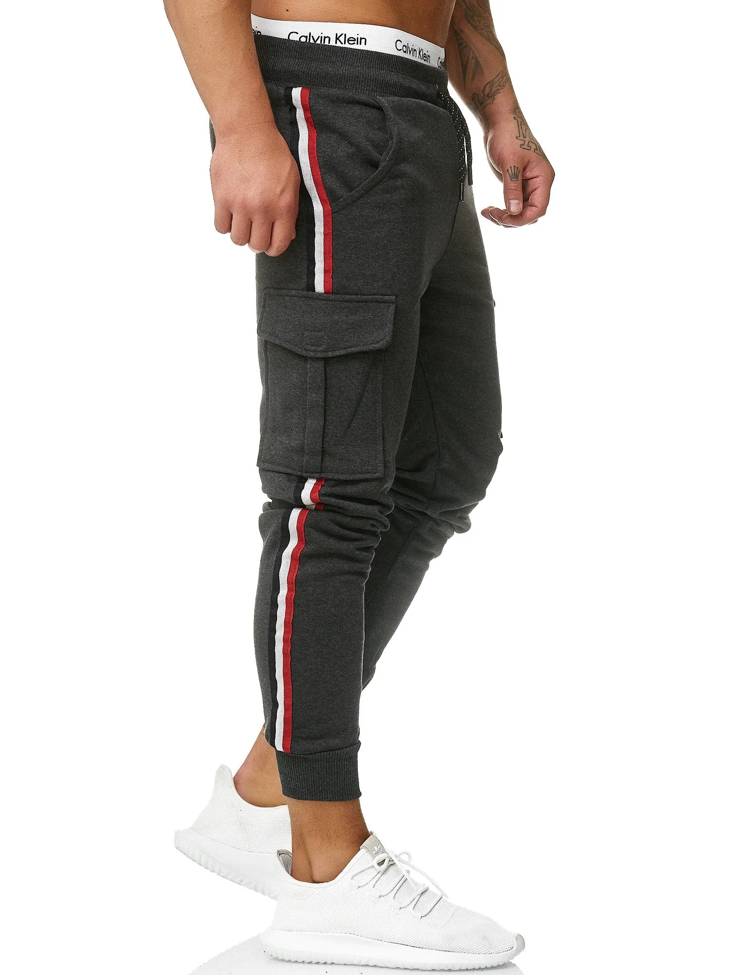 Cargo Dusi Stripe Sweatpants Joggers - Dark Gray X1B