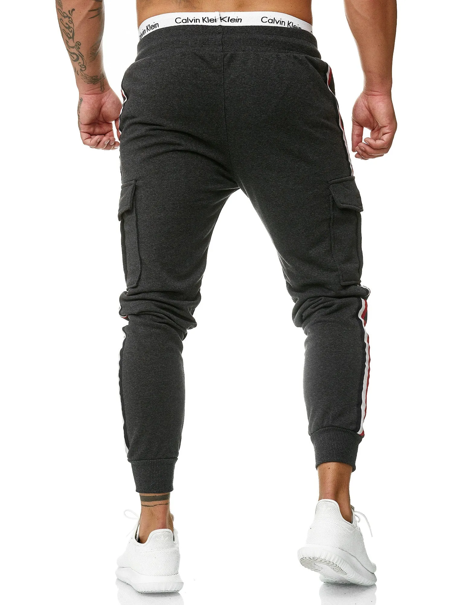 Cargo Dusi Stripe Sweatpants Joggers - Dark Gray X1B