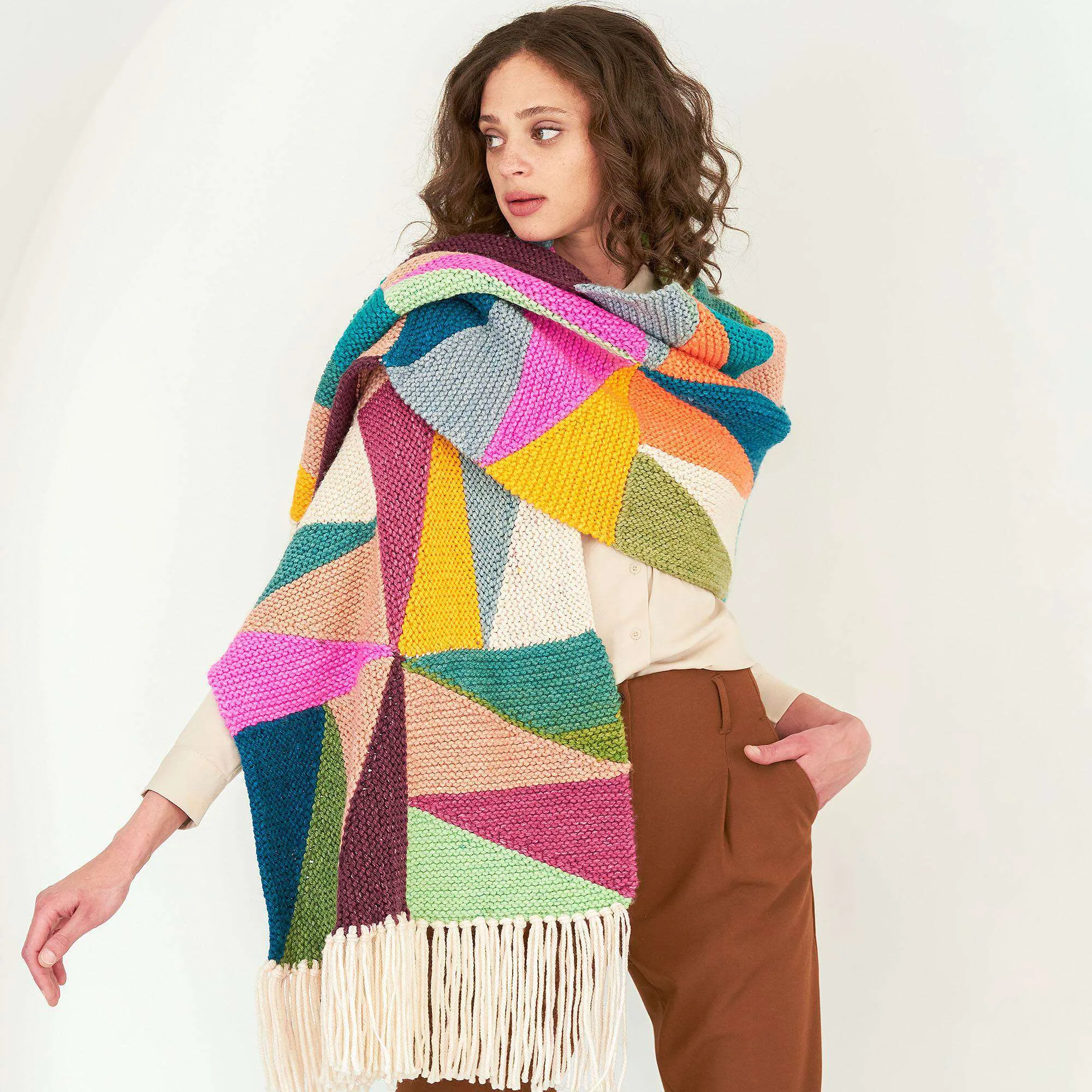 Caron Knit Fenangle The Angles Blanket Scarf