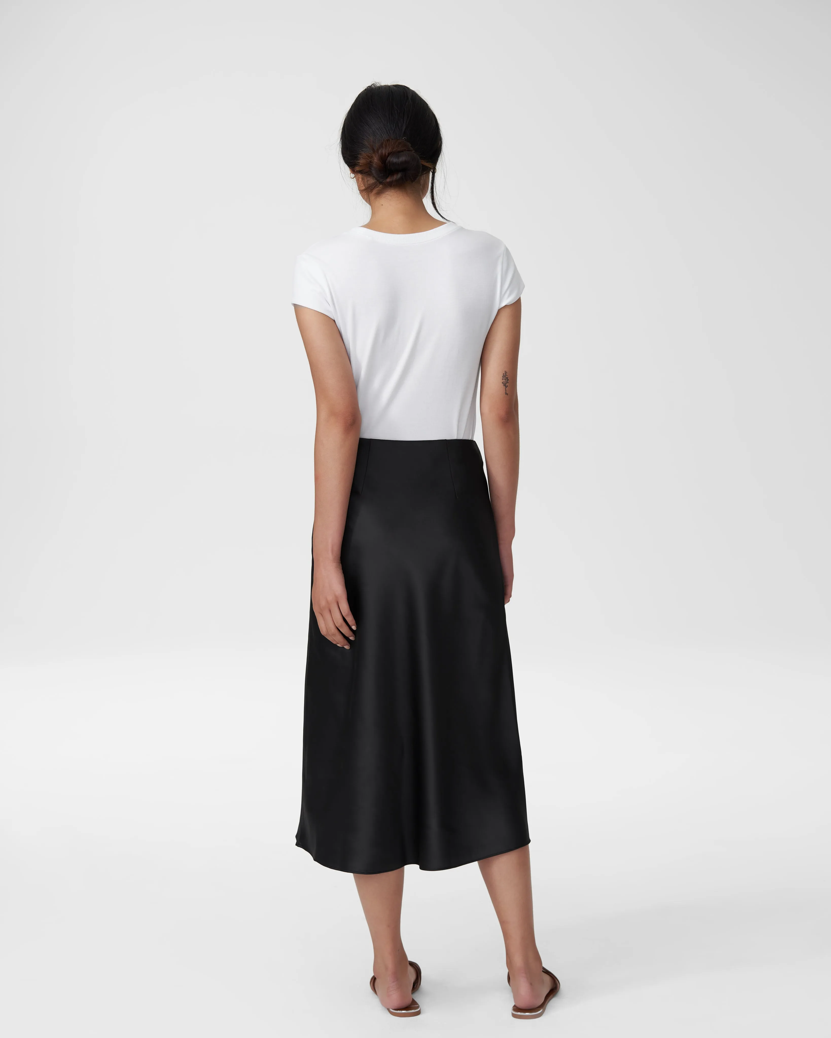 CeeCee Midi Bias Skirt - Black