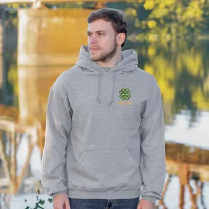 Celtic Clover Knot Embroidered Personalized Hoodie- Gray