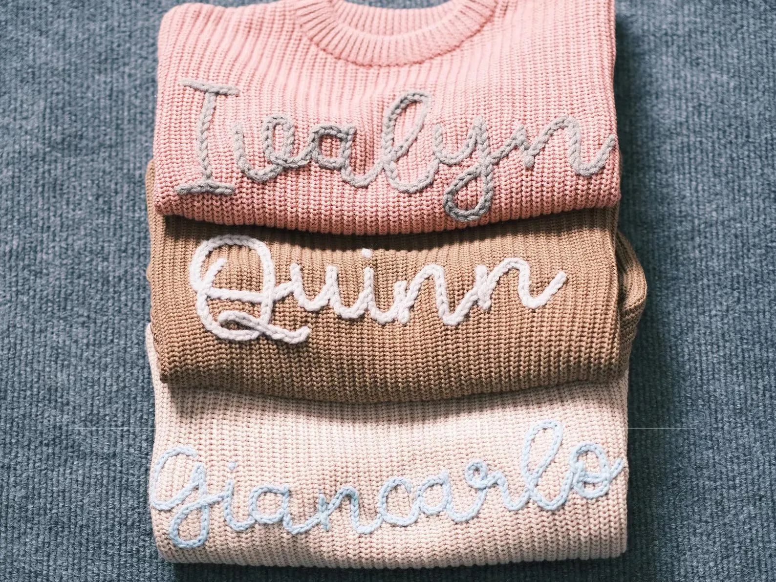 Cherished Custom Baby Sweaters, Baby Shower Gift, Personalized Toddler Knit Sweater KS04