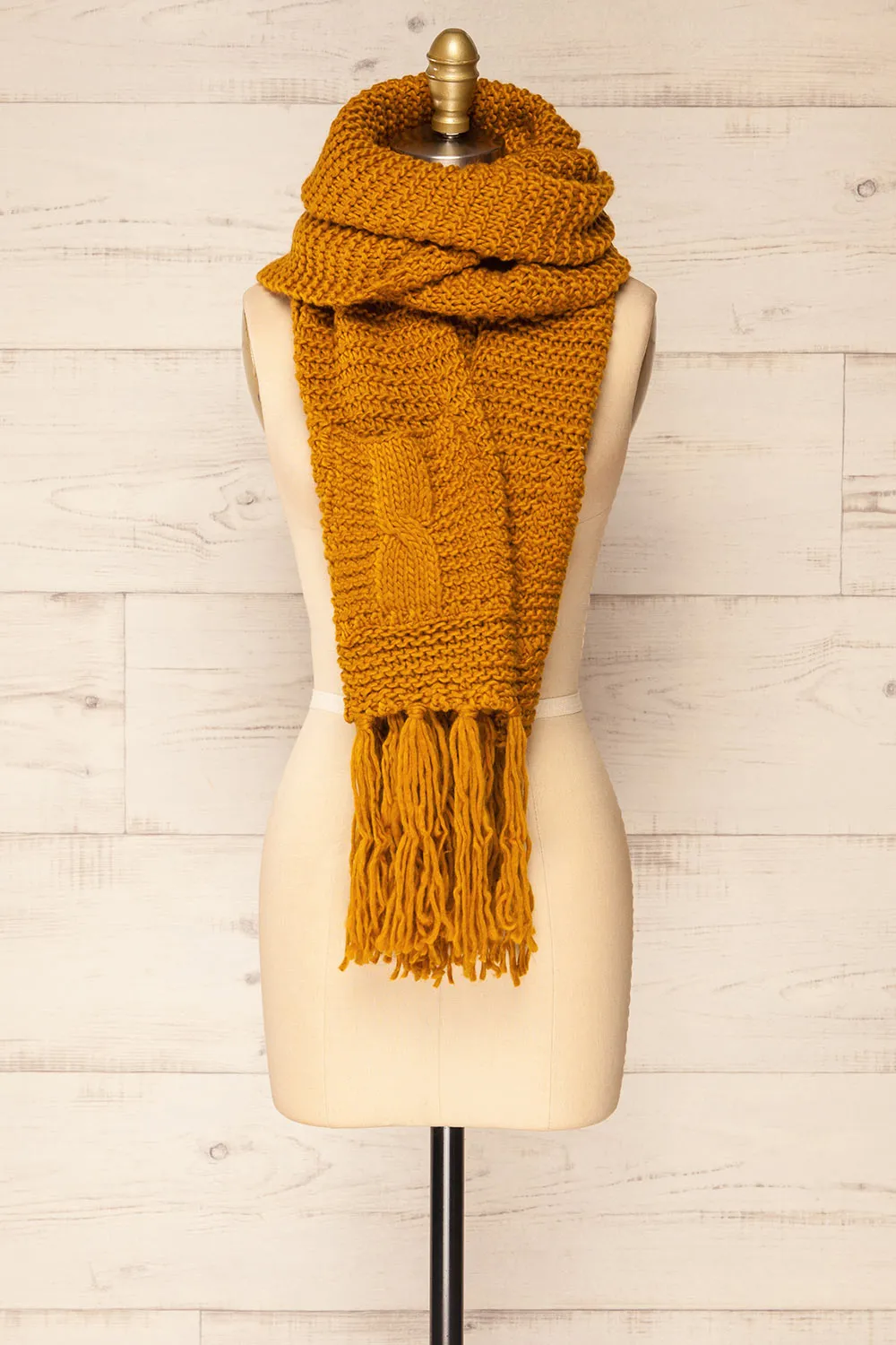 Chunkyss Yellow | Thick Knit Scarf w/ Pockets