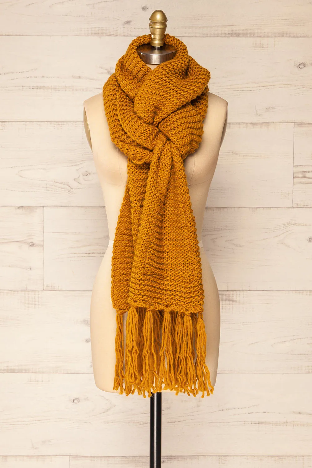 Chunkyss Yellow | Thick Knit Scarf w/ Pockets