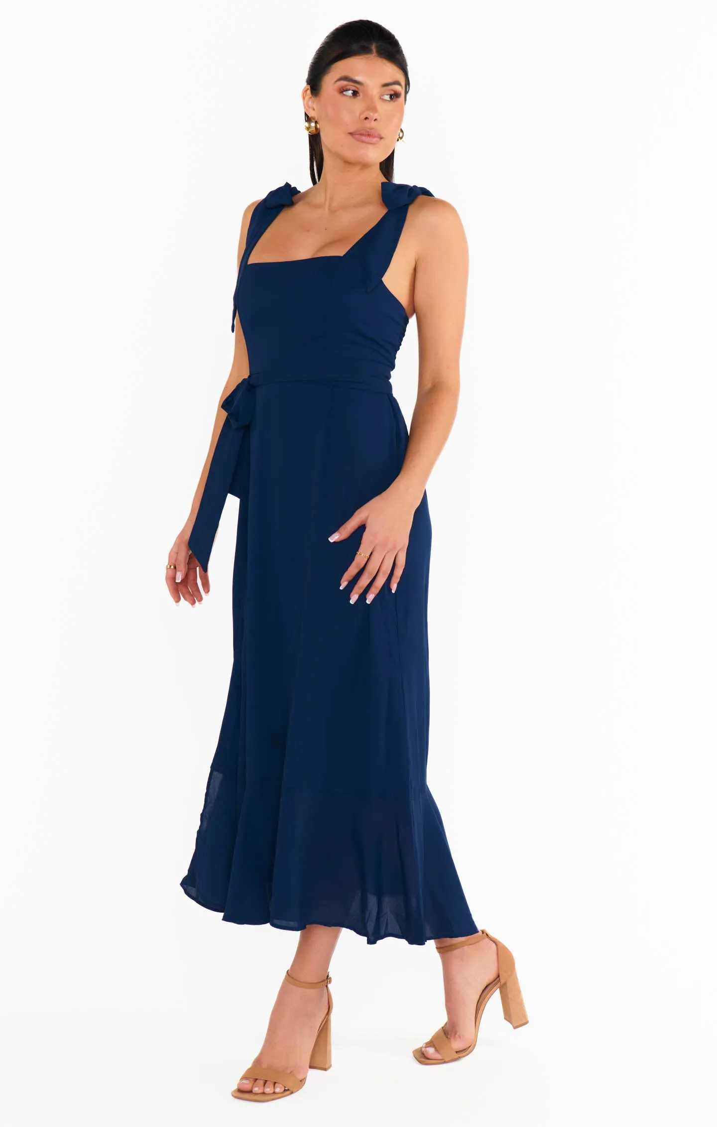 Claire Midi Dress ~ Rich Navy Crisp