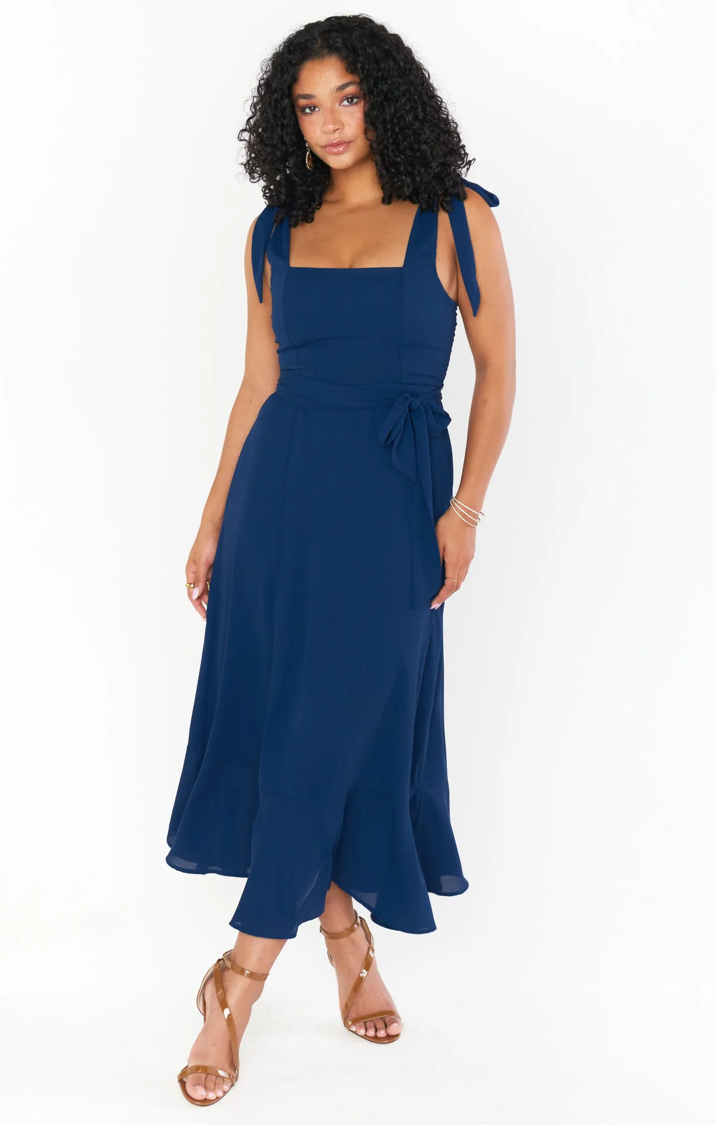 Claire Midi Dress ~ Rich Navy Crisp