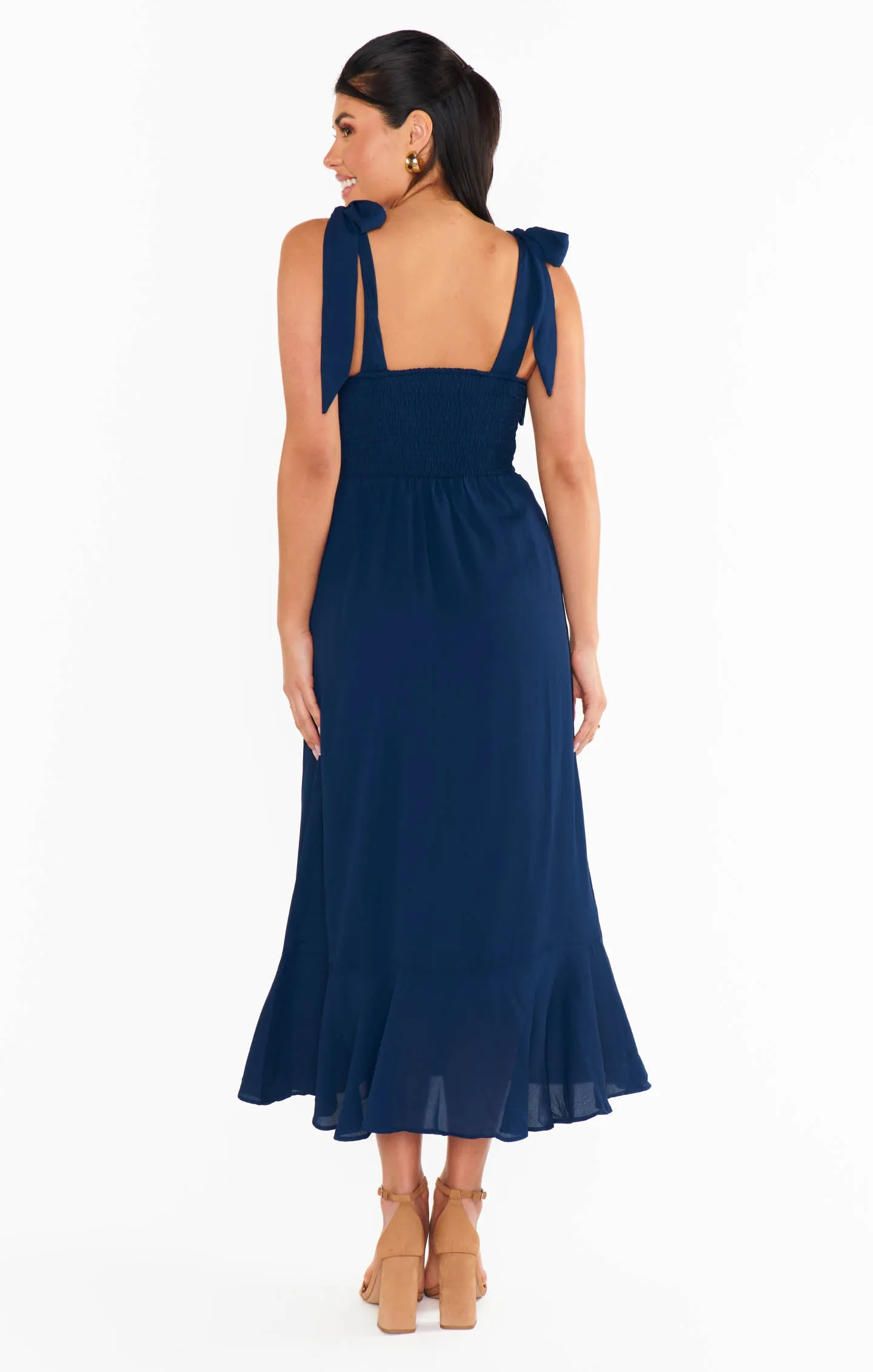 Claire Midi Dress ~ Rich Navy Crisp