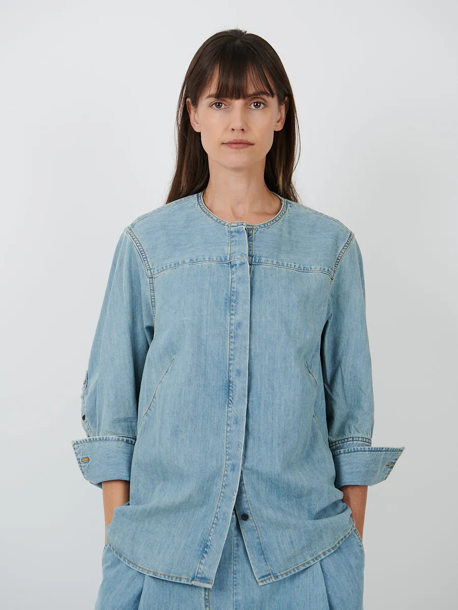 Clarissa Denim Shirt in Ice Blue