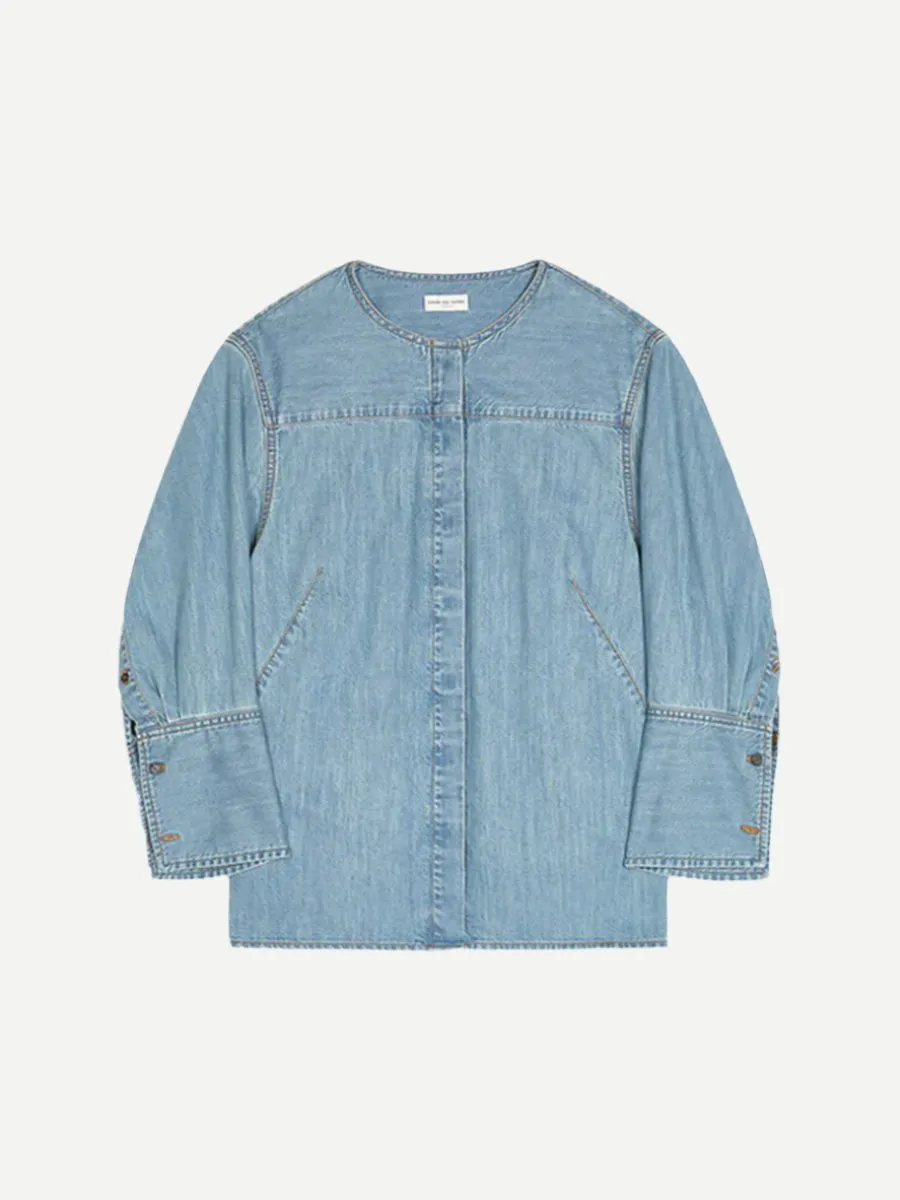 Clarissa Denim Shirt in Ice Blue