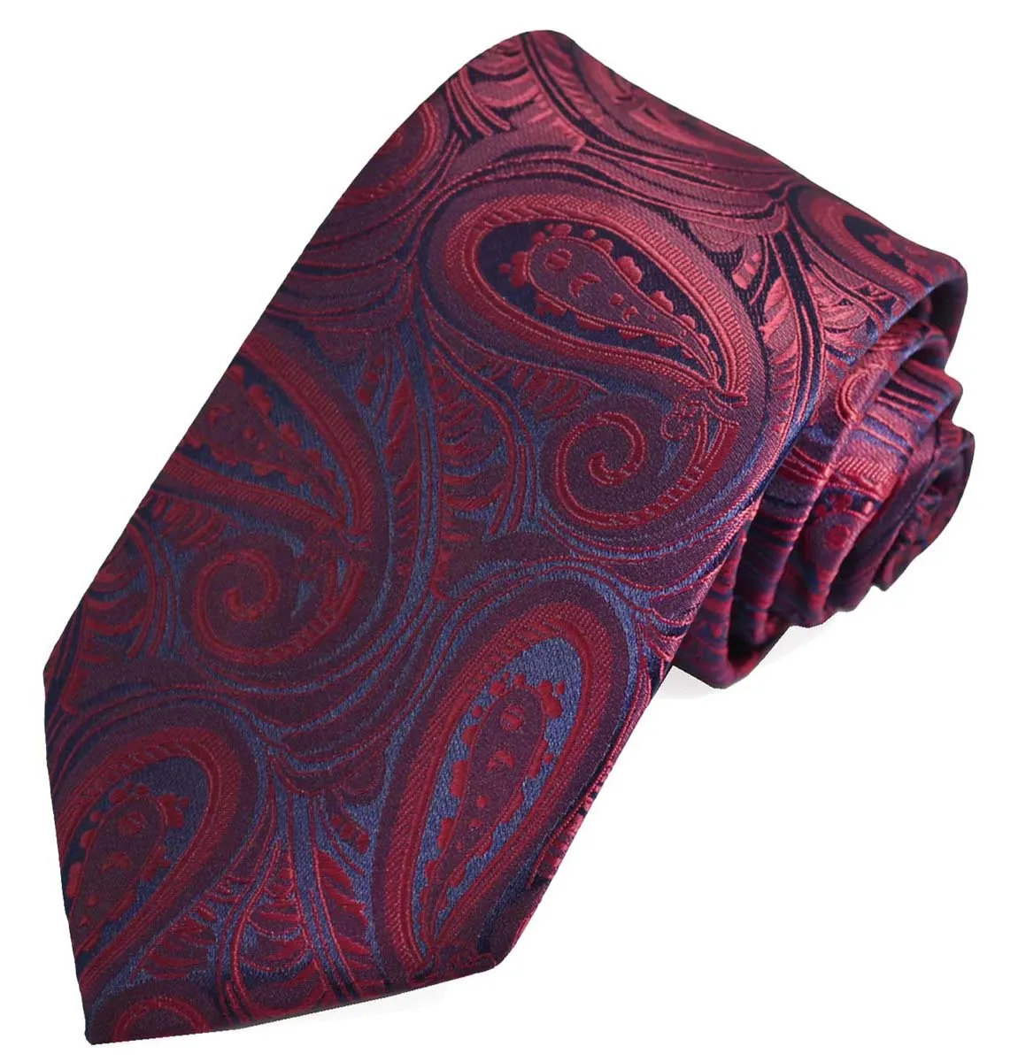 Classic Wine Red Paisley Tuxedo Vest Set