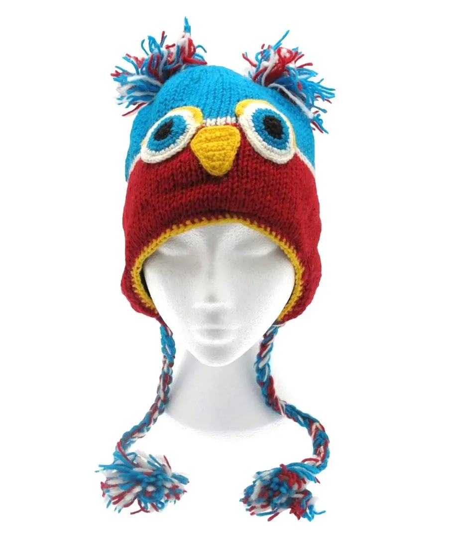 Colorful Owl Woolen Animal Hat, Nepal