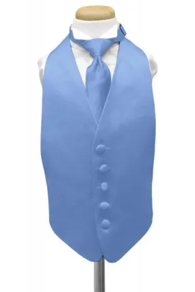 Cornflower Luxury Satin Kids Tuxedo Vest