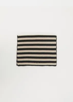 Cotton Blend Knit Striped Scarf ST