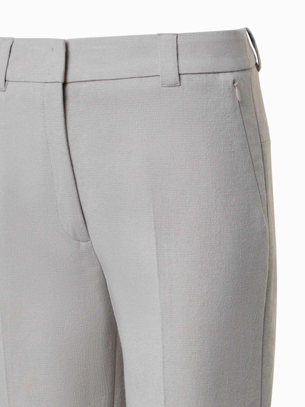 Cotton Silk Double-Face Cropped Tapered Pants